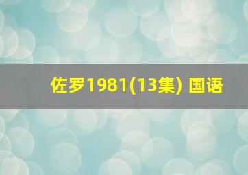 佐罗1981(13集) 国语